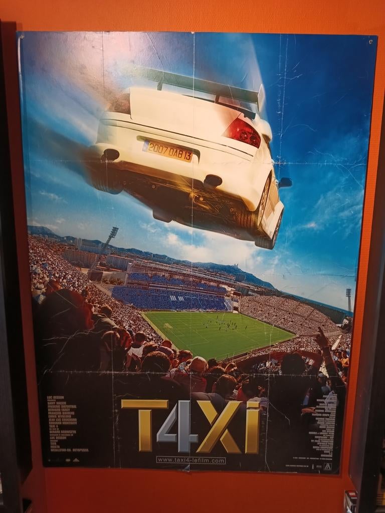Film poster 'Taxi 4', Ophalen, Rechthoekig Staand, Zo goed als nieuw, A1 t/m A3