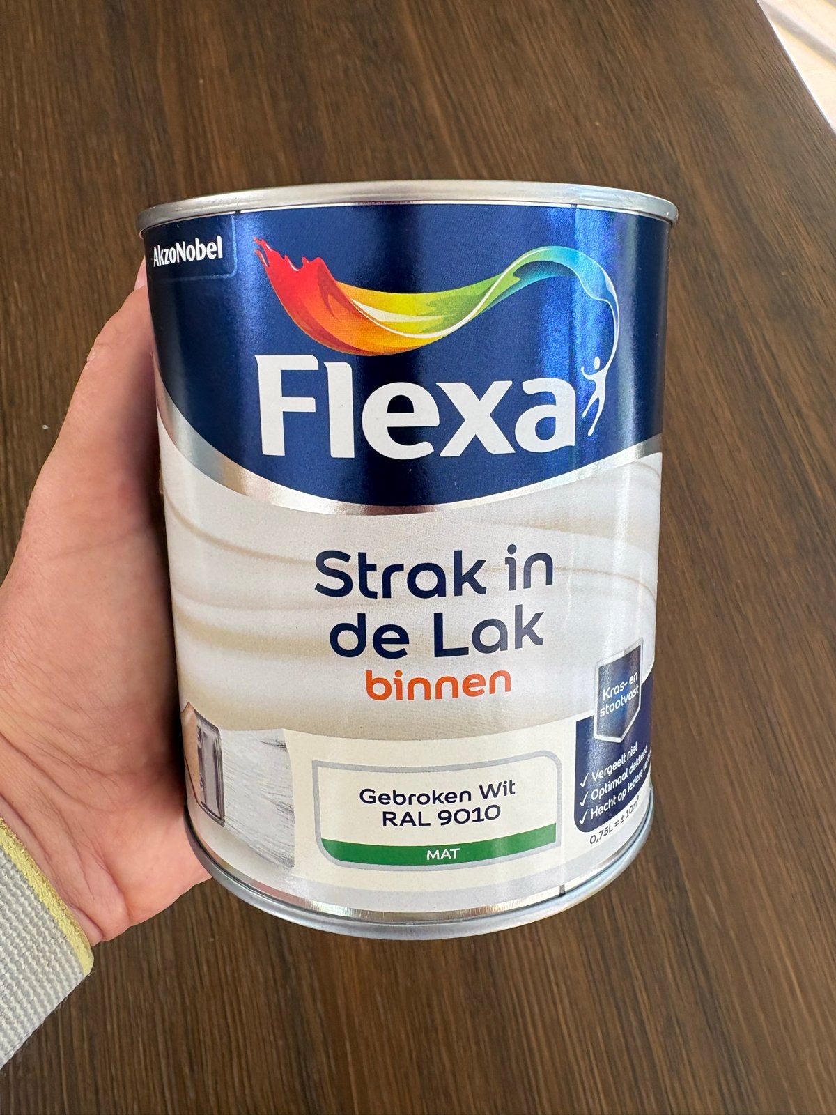 Flexa Strak in de Lak Binnen - Gebroken Wit RAL 9010 Mat, Wit, Nieuw, Ophalen of Verzenden, Lak