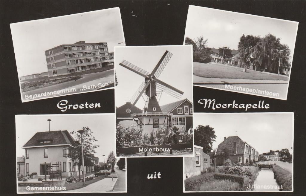 MOERKAPELLE Bejaardencentrum Gemeentehuis Molen Groeten, Verzenden, 1960 tot 1980, Ongelopen, Zuid-Holland