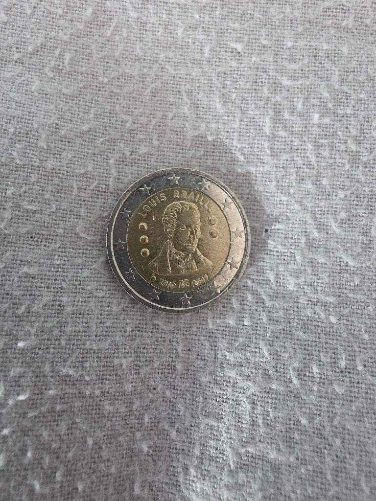 2 euro munt: Louis Braille, Ophalen of Verzenden, België, 2 euro, Losse munt