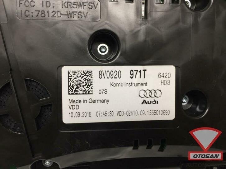 audi a3 8v 2015 kilometerteller tacho unit miles 8v0920971t, Gebruikt, AUDI AG, Auto-Union-Strasse 1
85045  Ingolstadt, DE, Kundenbetreuung@audi.de
