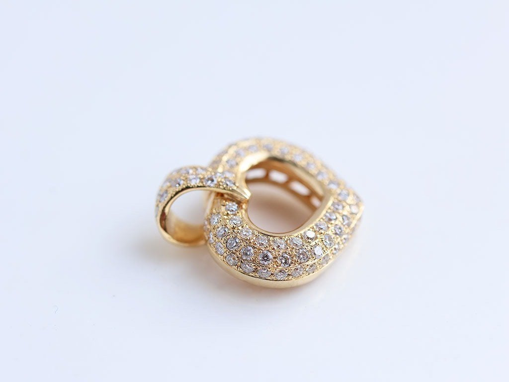 18 karaat gouden hart hanger met 0,43 ct diamant, Sieraden, Tassen en Uiterlijk, Kettinghangers, Mokieno, Ophalen of Verzenden