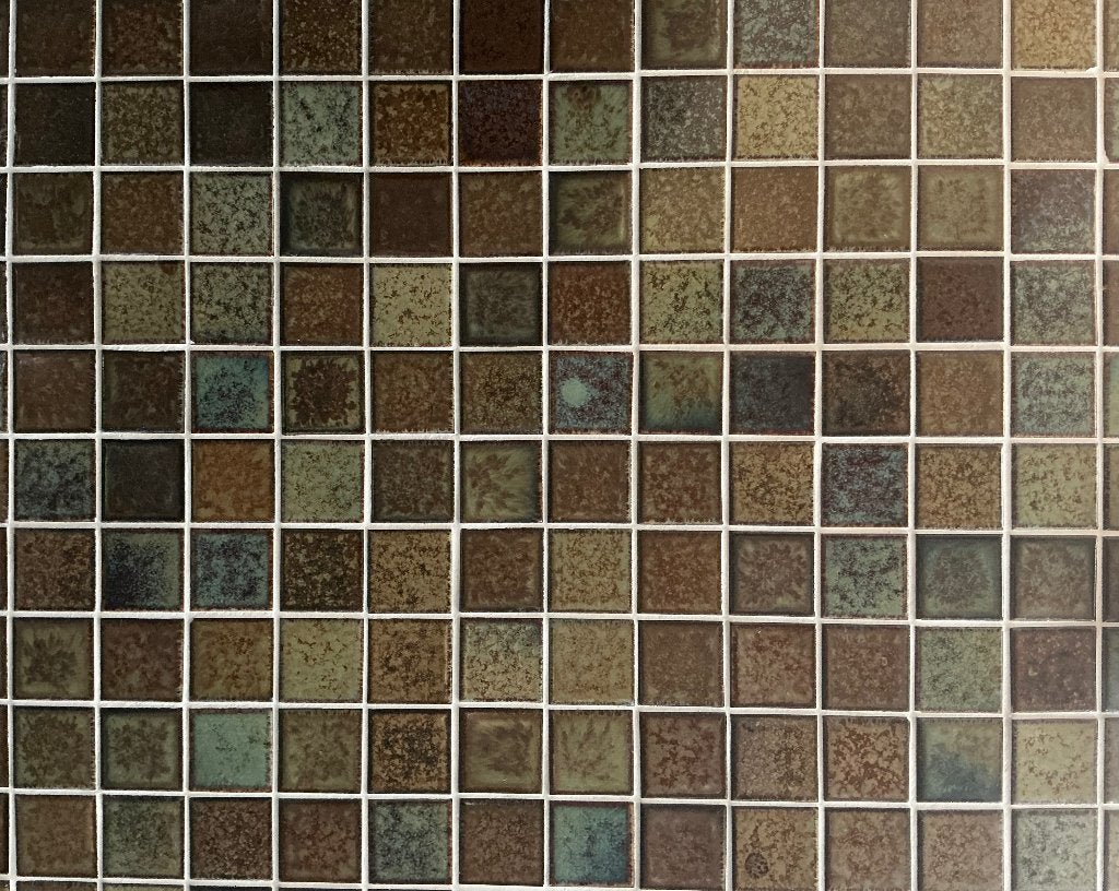 Tegels 5x5x0,5cm bruin/groen, jaren 70/80, Doe-het-zelf en Verbouw, Tegels, Ophalen, Minder dan 20 cm, Minder dan 5 m², Wandtegels