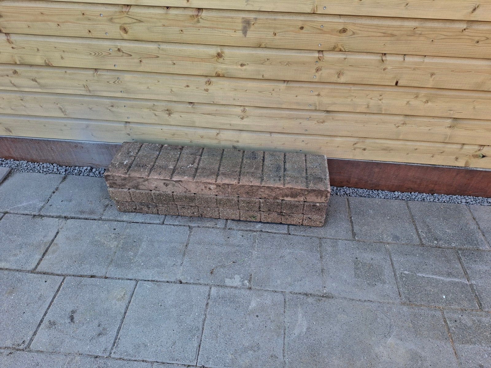 3 bruine pallisadebanden 8x25x100 cm, Ophalen of Verzenden, Gebruikt, Beton, Overige typen