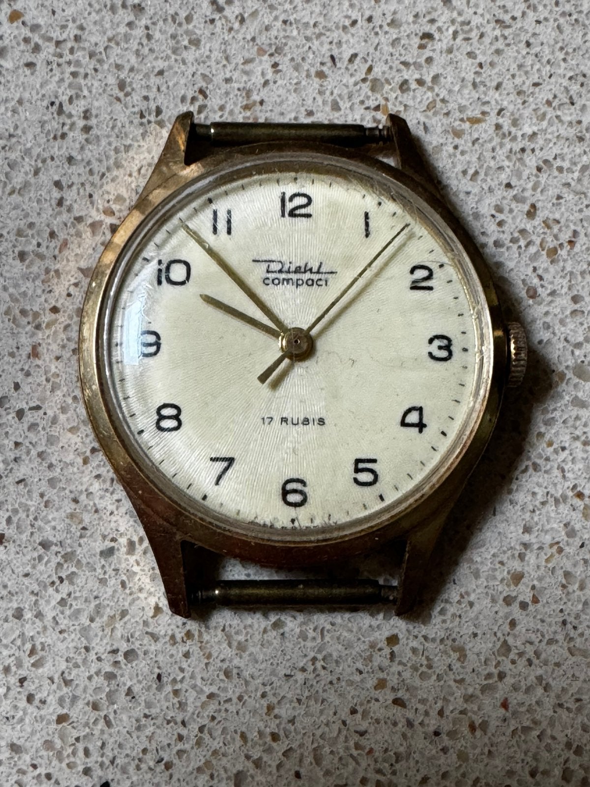 Diehl / Junghans compact 17 jewels, Ophalen of Verzenden, Staal, Overige merken, 1960 of later