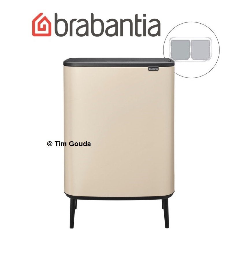 ✅ Brabantia Bo Touch Bin Hi Prullenbak 2x30 liter SB - NIEUW, 40 liter of meer, Ophalen of Verzenden, Nieuw, Kunststof