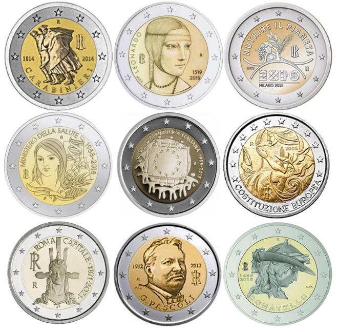 2 Euro CC-Munten Italie 2005 t/m 2021 UNC, Postzegels en Munten, Munten | Europa | Euromunten, Ophalen of Verzenden, Italië, 2 euro