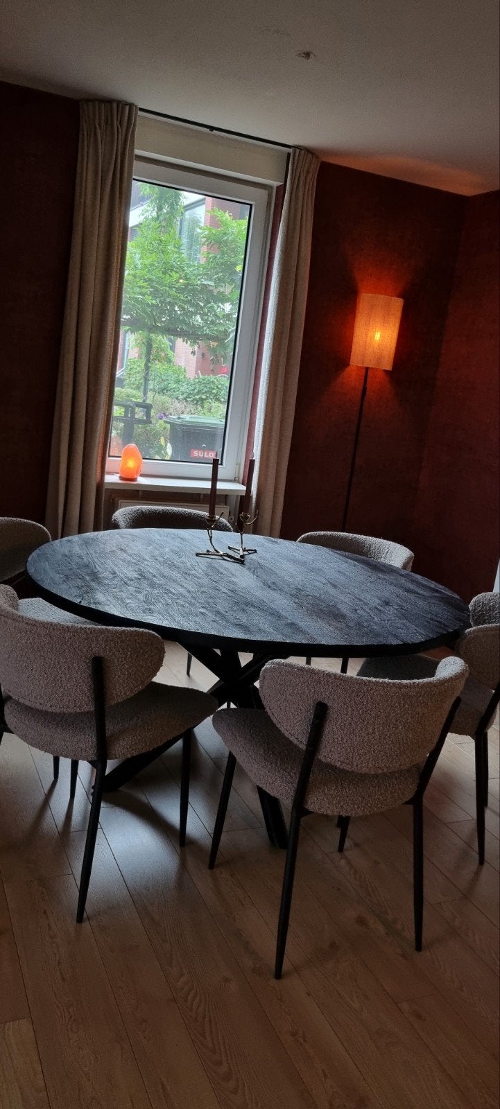 WOOOD Ronde Eettafel Zwart 150cm, Ophalen, Kunststof, Rond, Zo goed als nieuw