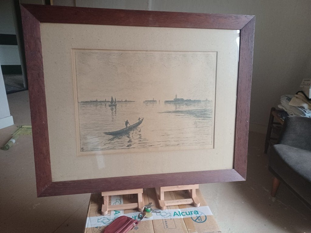 meerdere schilderijen en prenten bod gevraagd, Ophalen, Gebruikt, Minder dan 50 cm, Schilderij