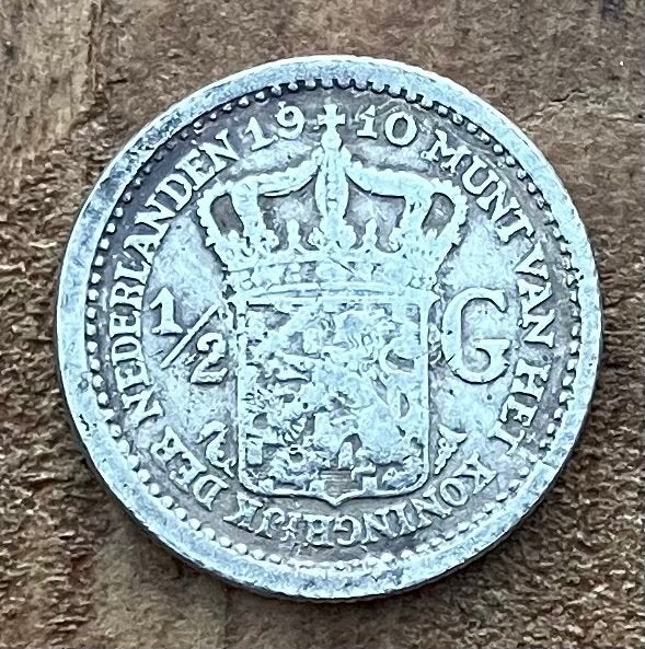 halve gulden 1910 Wilhelmina, Ophalen, ½ gulden, Zilver, Koningin Wilhelmina