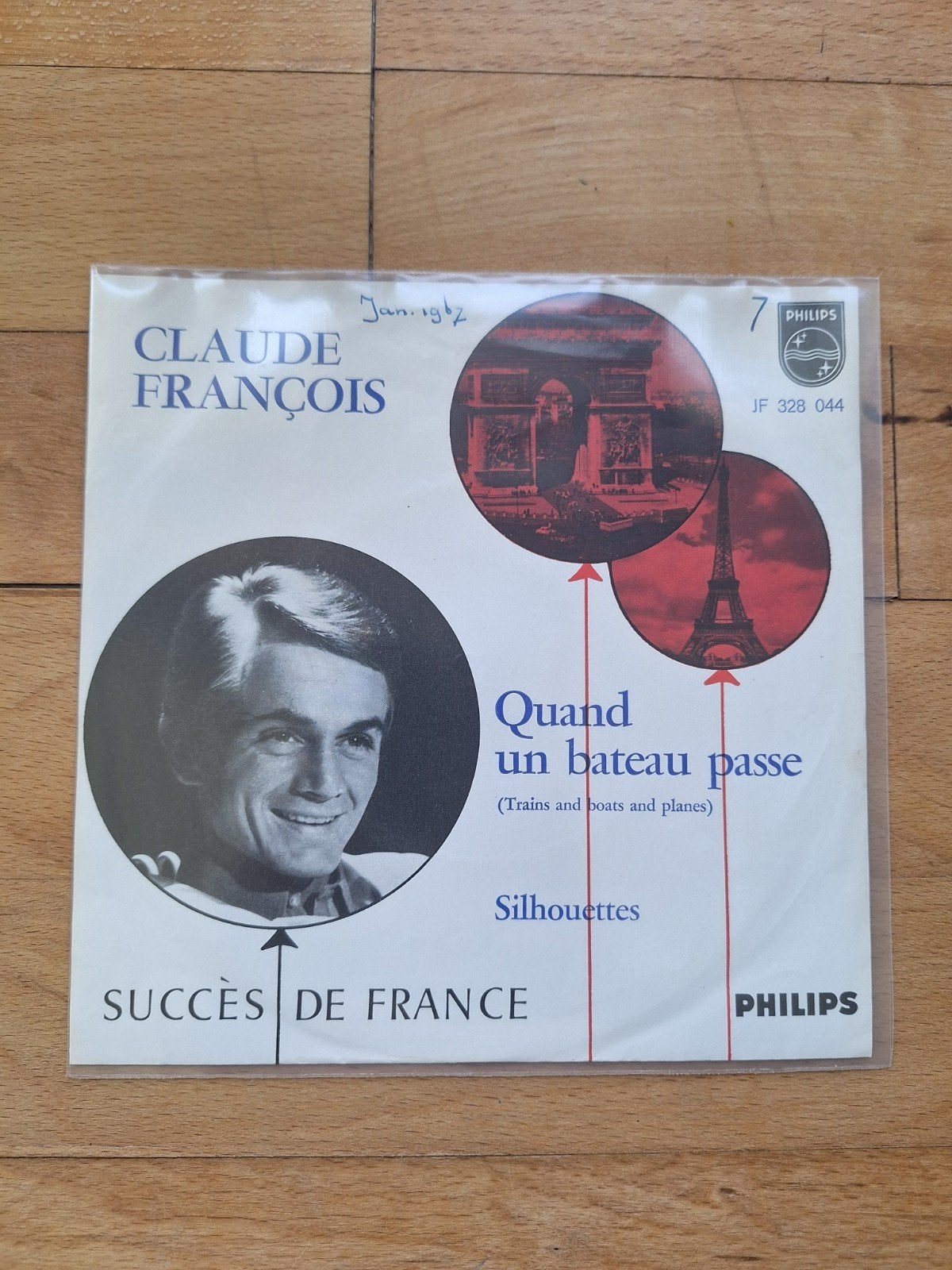 Claude François - Quand un bateau passe / Silhouettes, Originele persing, Ophalen of Verzenden, Gebruikt, Pop