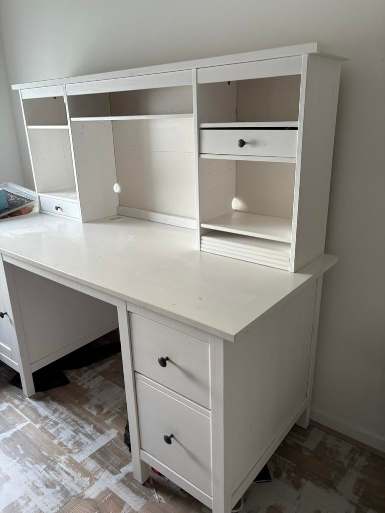 Ikea Hemnes bureau wit, Huis en Inrichting, Bureaus, Ophalen, Gebruikt, 155 cm, 65 cm