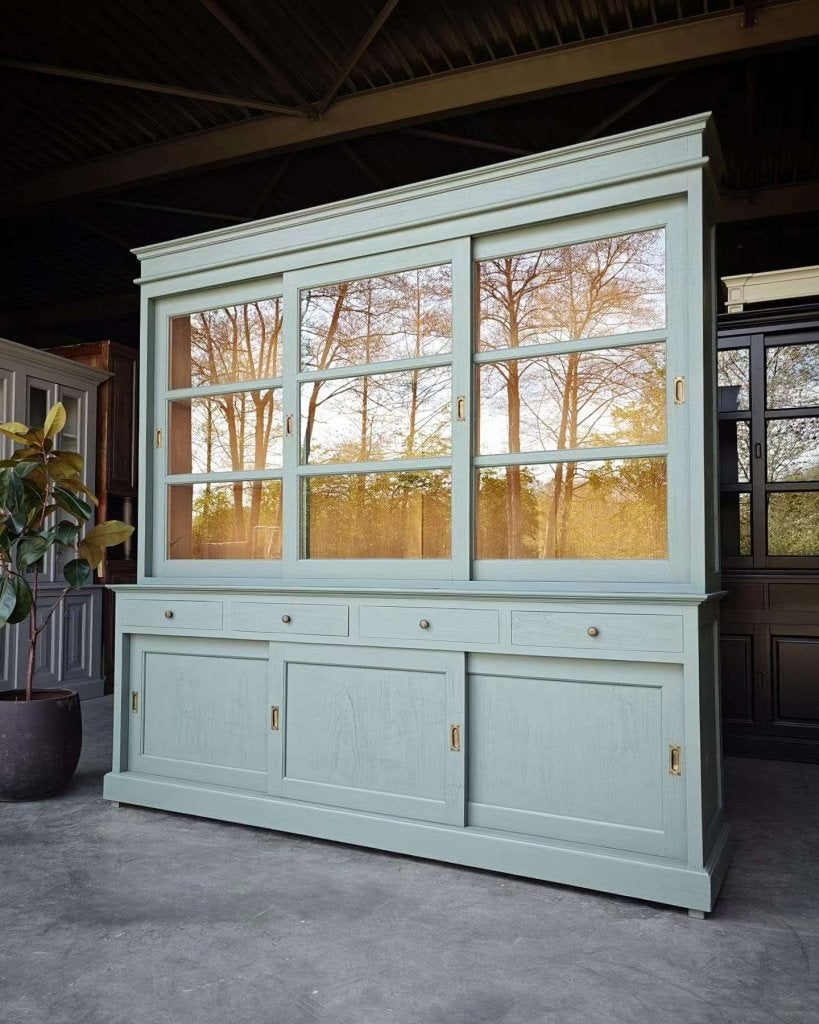 Prachtige buffetkast in de kleur Eucalyptus  #260, Niet ingevuld, 200 cm of meer, Niet ingevuld, Met lade(s)