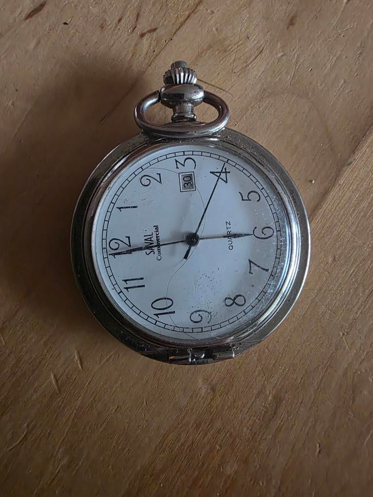 Saval Commercial Quartz Zakhorloge - Wit/Zwart, Ophalen of Verzenden, X, X, Z