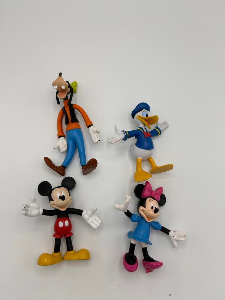 Disney Figuren Set: Mickey, Minnie, Donald, Goofy, Ophalen of Verzenden, Mickey Mouse, Gebruikt, Beeldje of Figuurtje