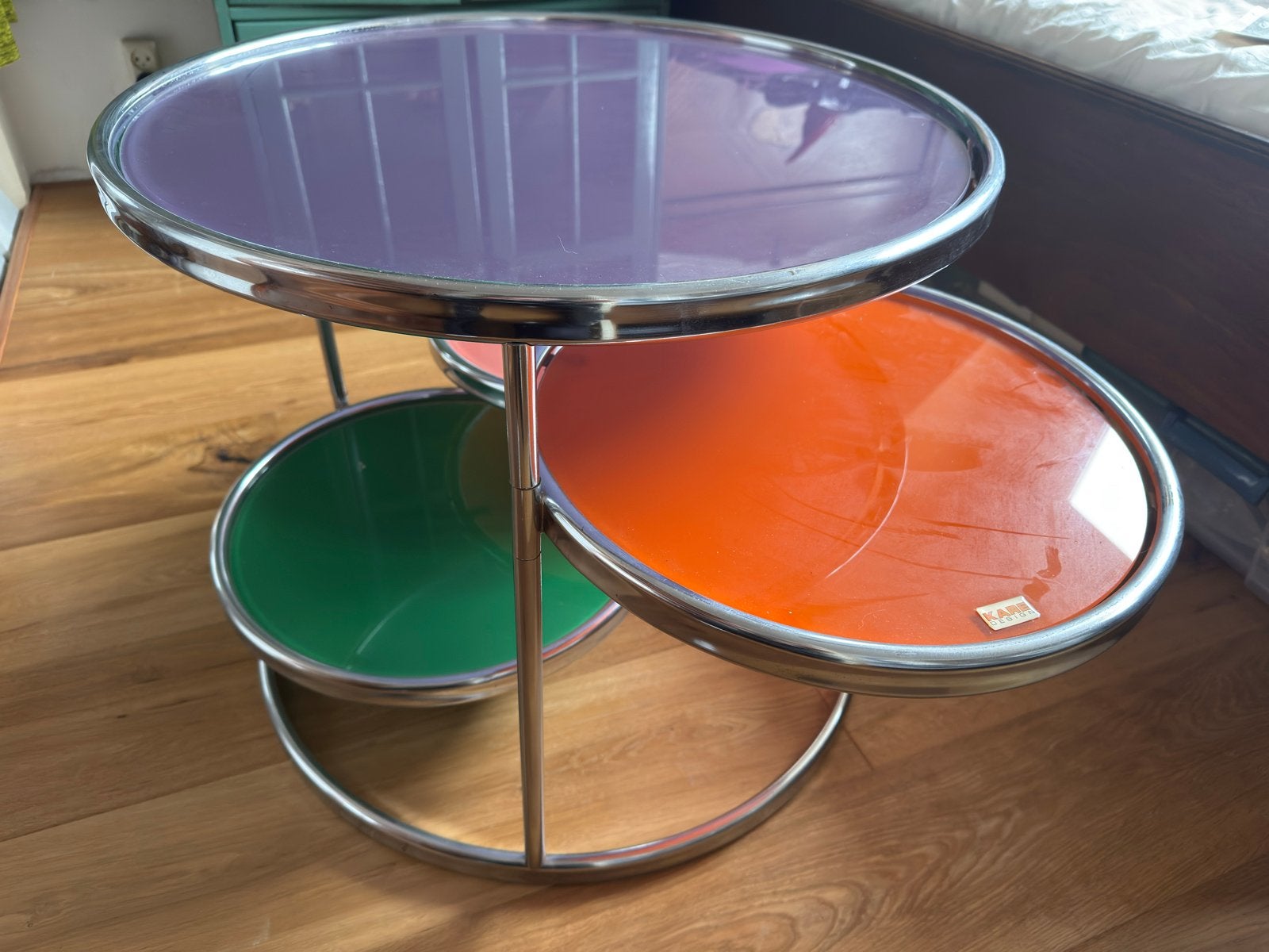 Kare Design Jaren '70 vario colore milo baughman, Minder dan 55 cm, Metaal of Aluminium, Rond, Zo goed als nieuw
