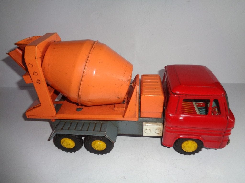 Oude blikken Yonezawa Cement Truck.  Japan, jaren''60s, Ophalen of Verzenden, Gebruikt