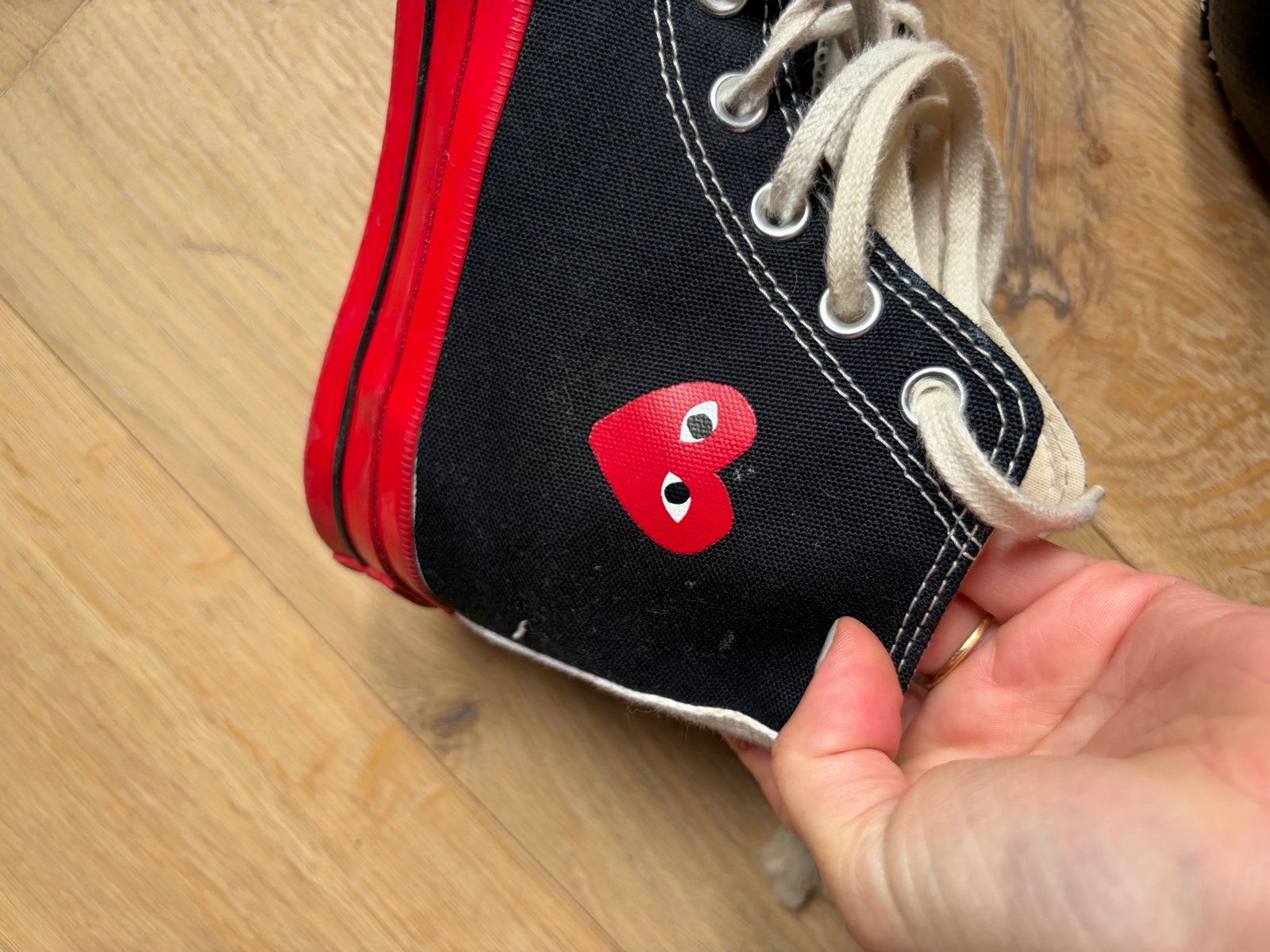 Comme des Garçons PLAY x Converse Chuck 70 High Top, Ophalen of Verzenden, Gedragen, Zwart, Sneakers of Gympen