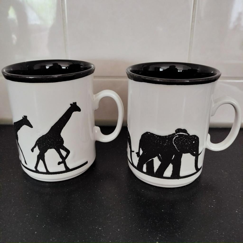 Set van 2 mokken met safari dieren, Ophalen of Verzenden