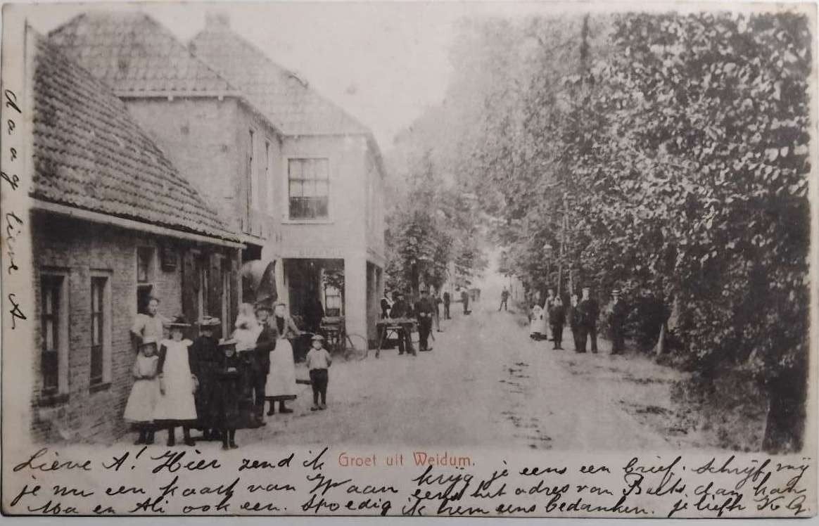 Weidum (Friesland) - Dorpsgezicht 1904, Ophalen of Verzenden, Voor 1920, Gelopen, Friesland