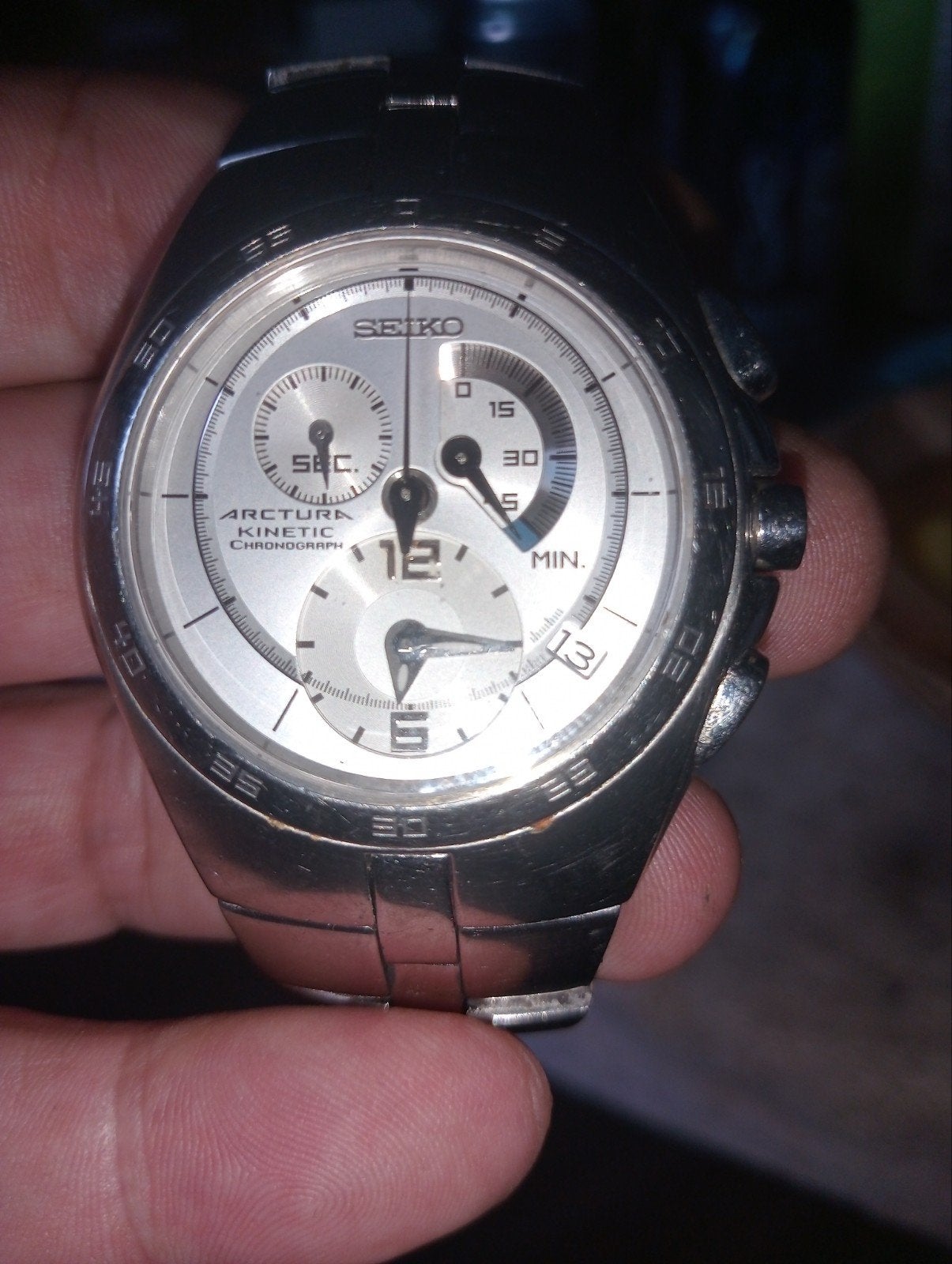Origineel Seiko Kinetic horloge - Recent nagekeken en schoon, Ophalen of Verzenden