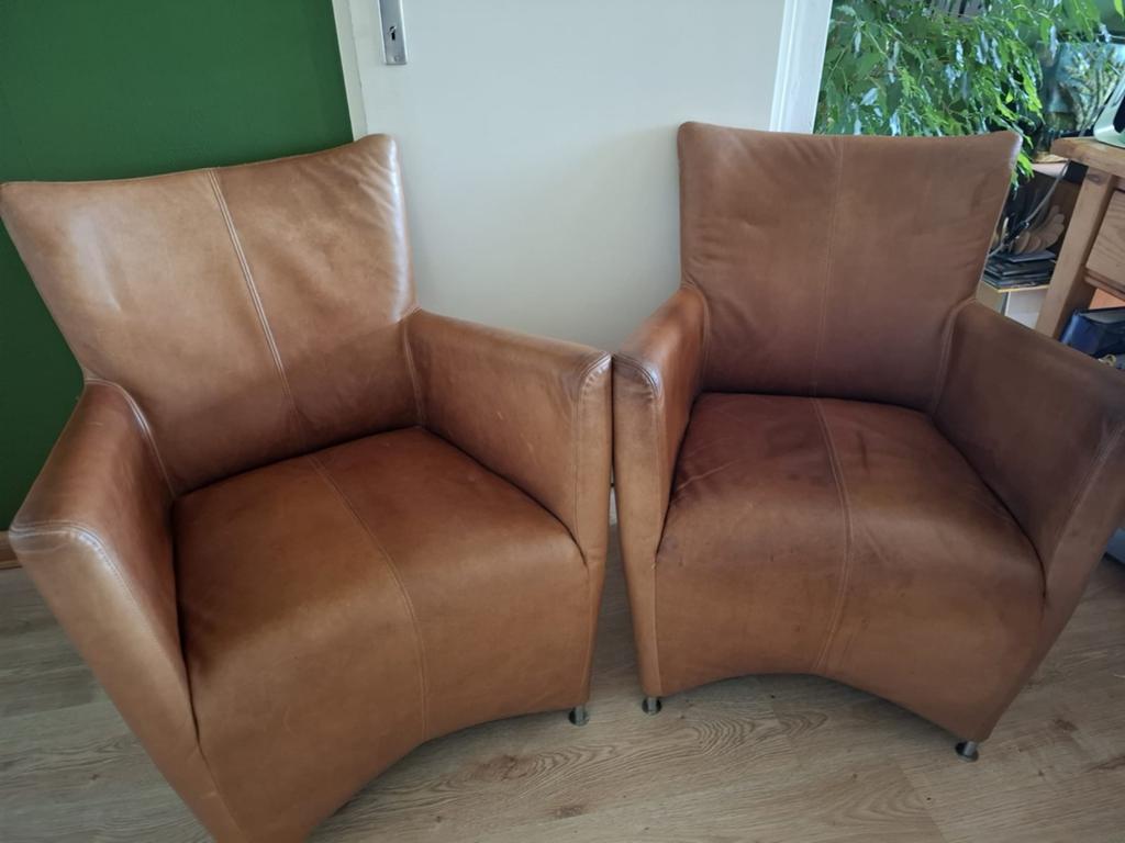 Stoelen, Huis en Inrichting, Ophalen, Gebruikt, Minder dan 75 cm, Leer