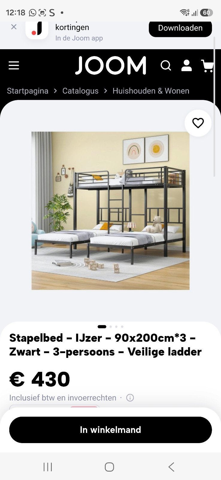 Nog geem 2 jaar oud 3 persoons stevig mooi stapelbed., Huis en Inrichting, Slaapkamer | Stapelbedden en Hoogslapers, Ophalen, Zo goed als nieuw