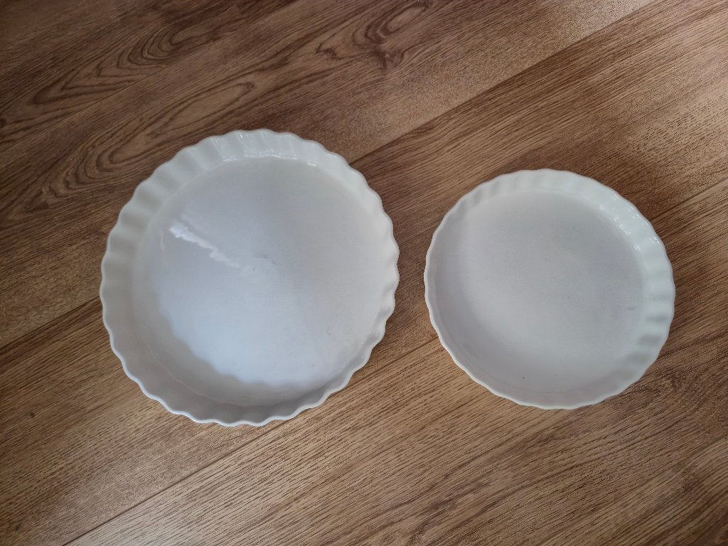 Bakschalen + vorm en bakbonen, Ophalen of Verzenden, Zo goed als nieuw, Taarten, Bakvorm