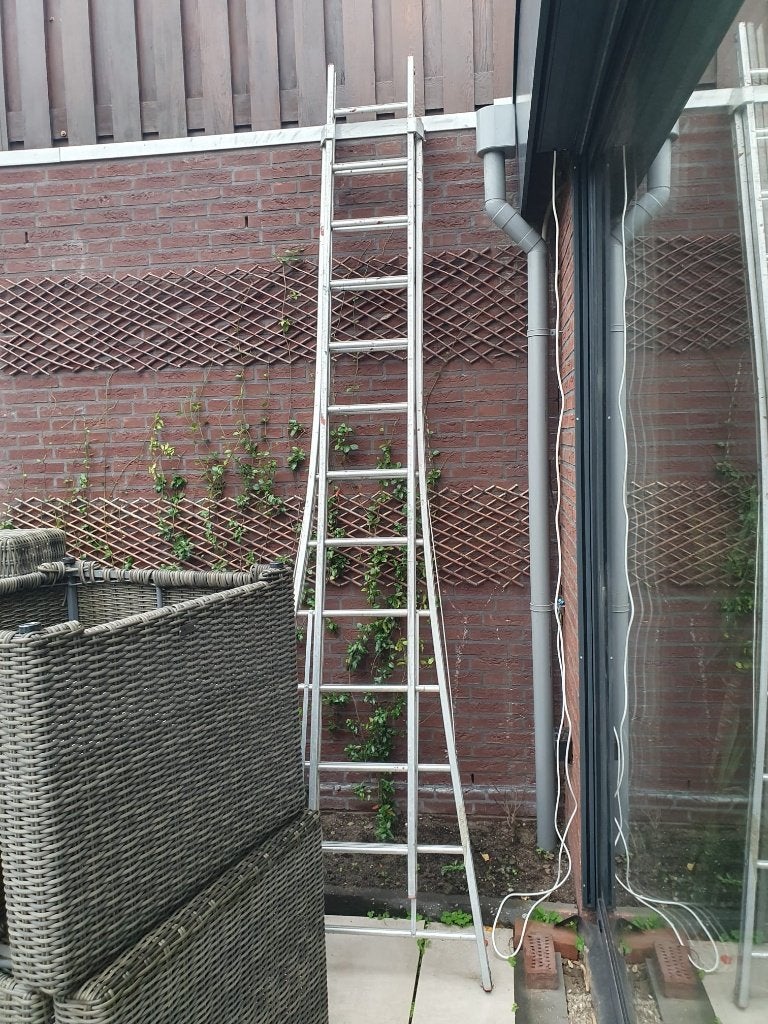 Aluminium ladder 2 x 12 sporten ingeschoven 3,1M, Doe-het-zelf en Verbouw, Ophalen, Gebruikt, Ladder, Opvouwbaar of Inschuifbaar