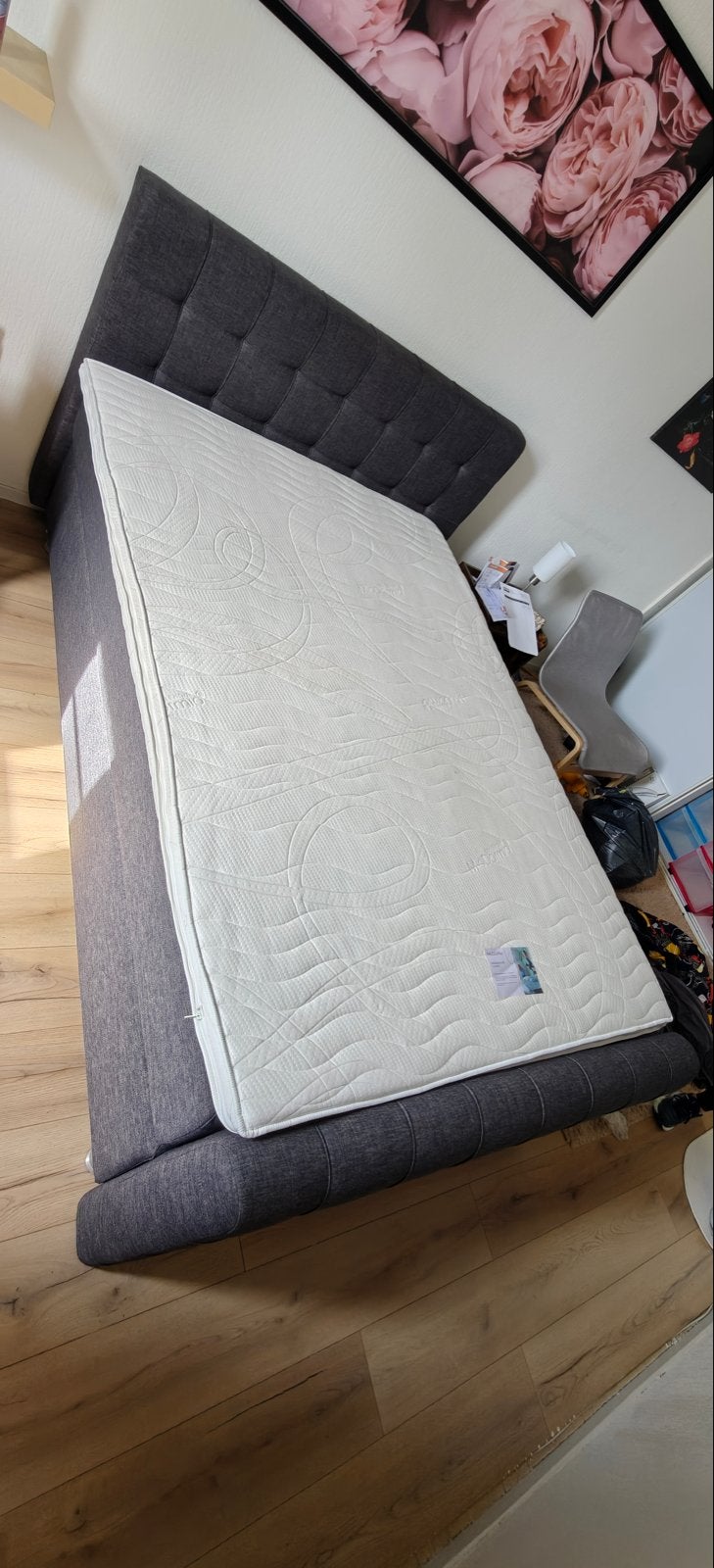 Twijfelaar boxspring met matras 200x140 cm., Ophalen, Gebruikt, Tweepersoons, 140 cm