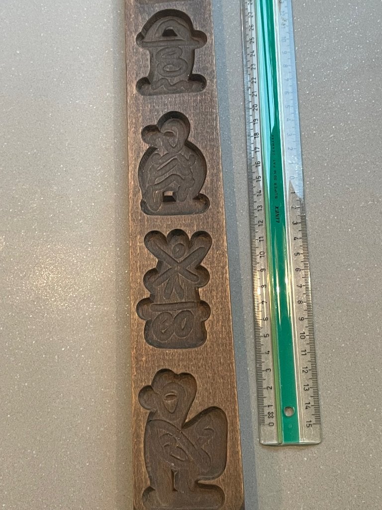 Antieke houten speculaasplank met diverse figuren, Ophalen of Verzenden
