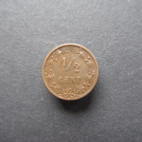 1/2 Cent 1884 Nederland, Verzenden, Koning Willem III, Overige waardes, Losse munt