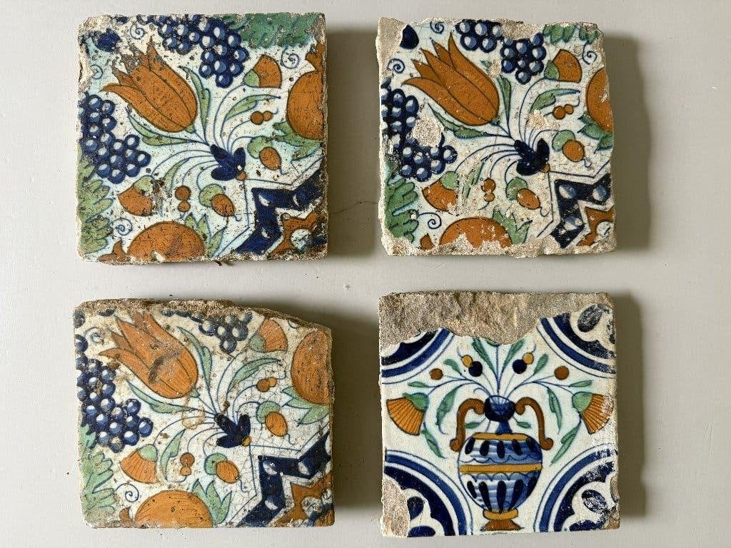 antieke tegels 17de eeuw, Ophalen of Verzenden