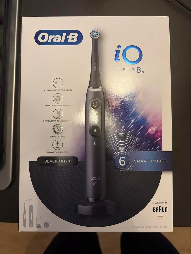 Oral-B iO Series 8N Black Onyx elektrische tandenborstel, Ophalen of Verzenden, Zo goed als nieuw, Mondverzorging
