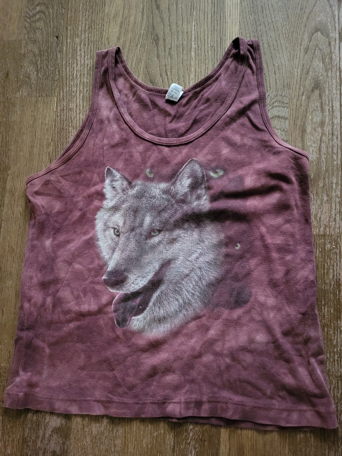 Mooi katoenen hemd met wolfprint, Maat 42/44 (L), Ophalen of Verzenden, Zonder mouw, Gedragen