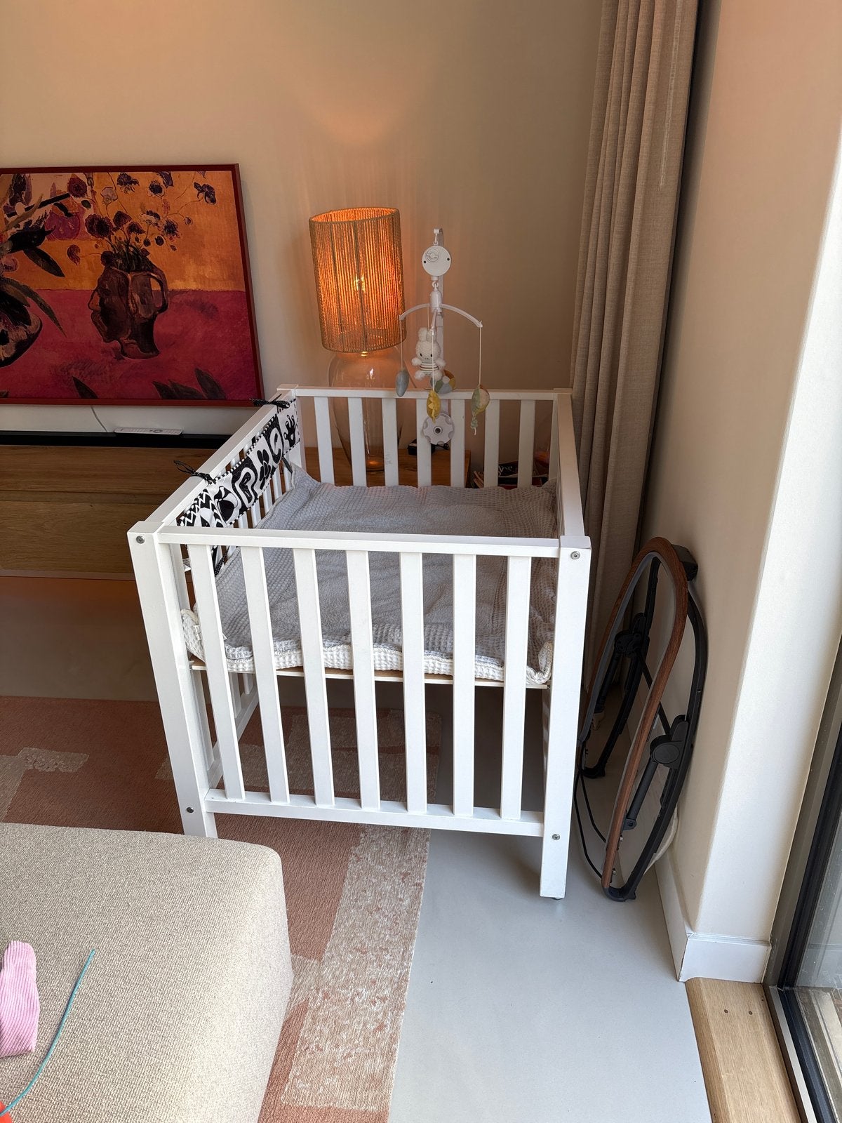 Witte box op wieltjes - 85x102x82 cm, Kinderen en Baby's, Ophalen, Gebruikt, Rechthoekig, Wieltjes