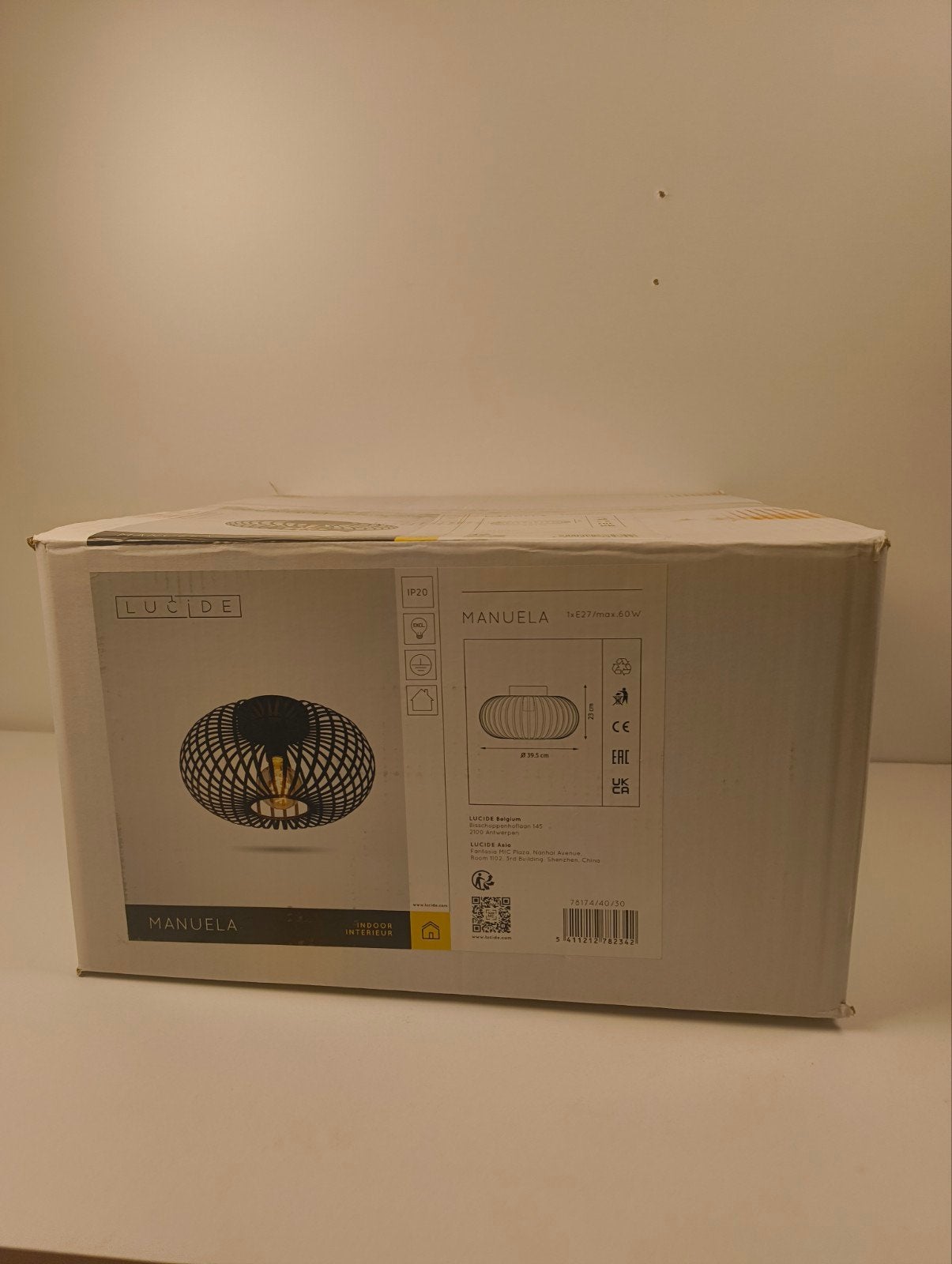 Lucide Manuela Plafondlamp Zwart - Nieuw in doos, Ophalen of Verzenden, Nieuw, E27 (groot), Lucide