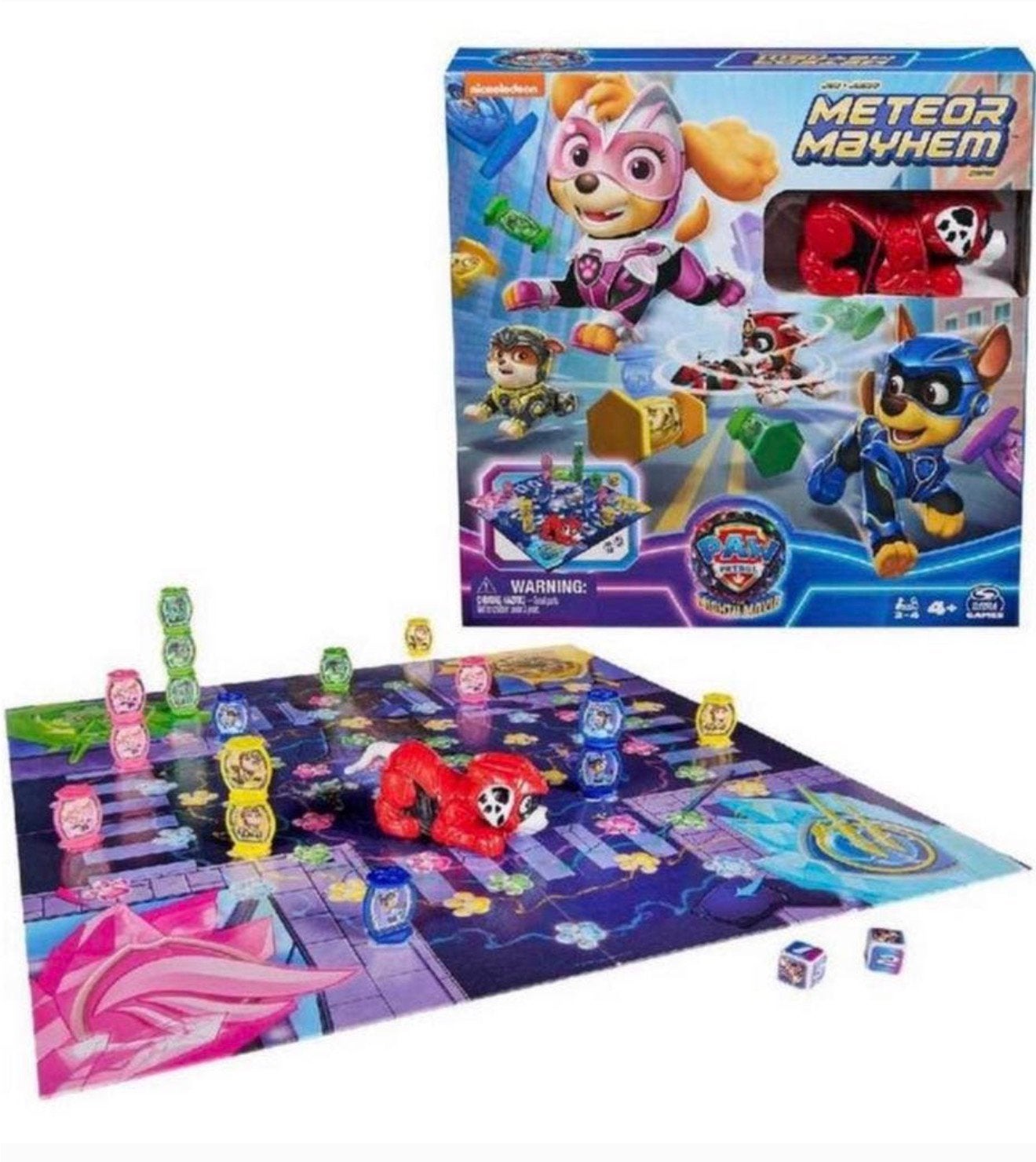 PAW Patrol The Mighty Movie - Meteor Mayhem-bordspel NIEUW, Nieuw, Ophalen of Verzenden, H, H