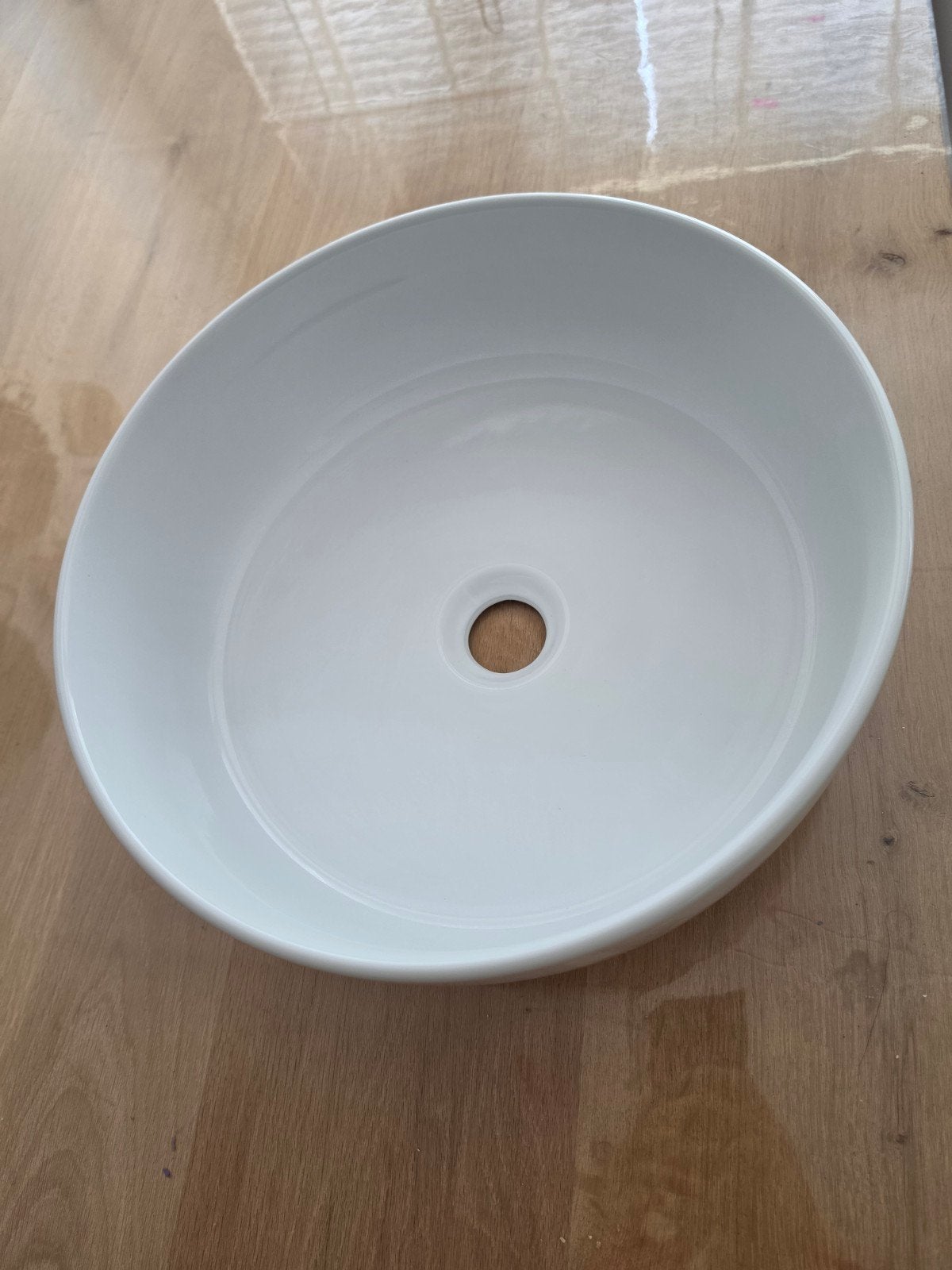 Opzet Waskom keramiek glans wit 38cm | Nieuw, Minder dan 50 cm, Nieuw, Ophalen of Verzenden, Minder dan 25 cm