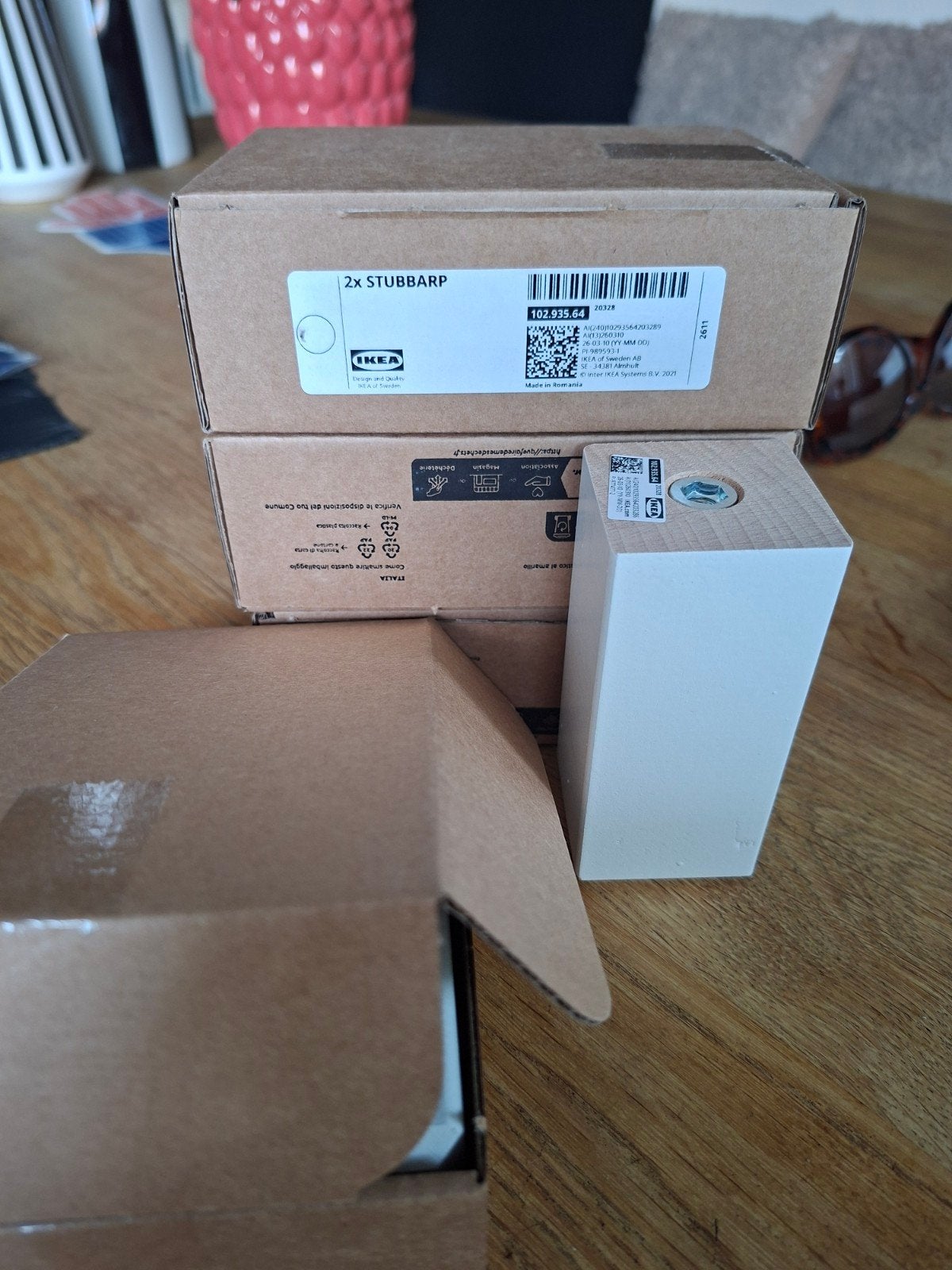 IKEA Stubbarp poten wit 4x2 stuks, Ophalen of Verzenden, Nieuw, Rechthoekig