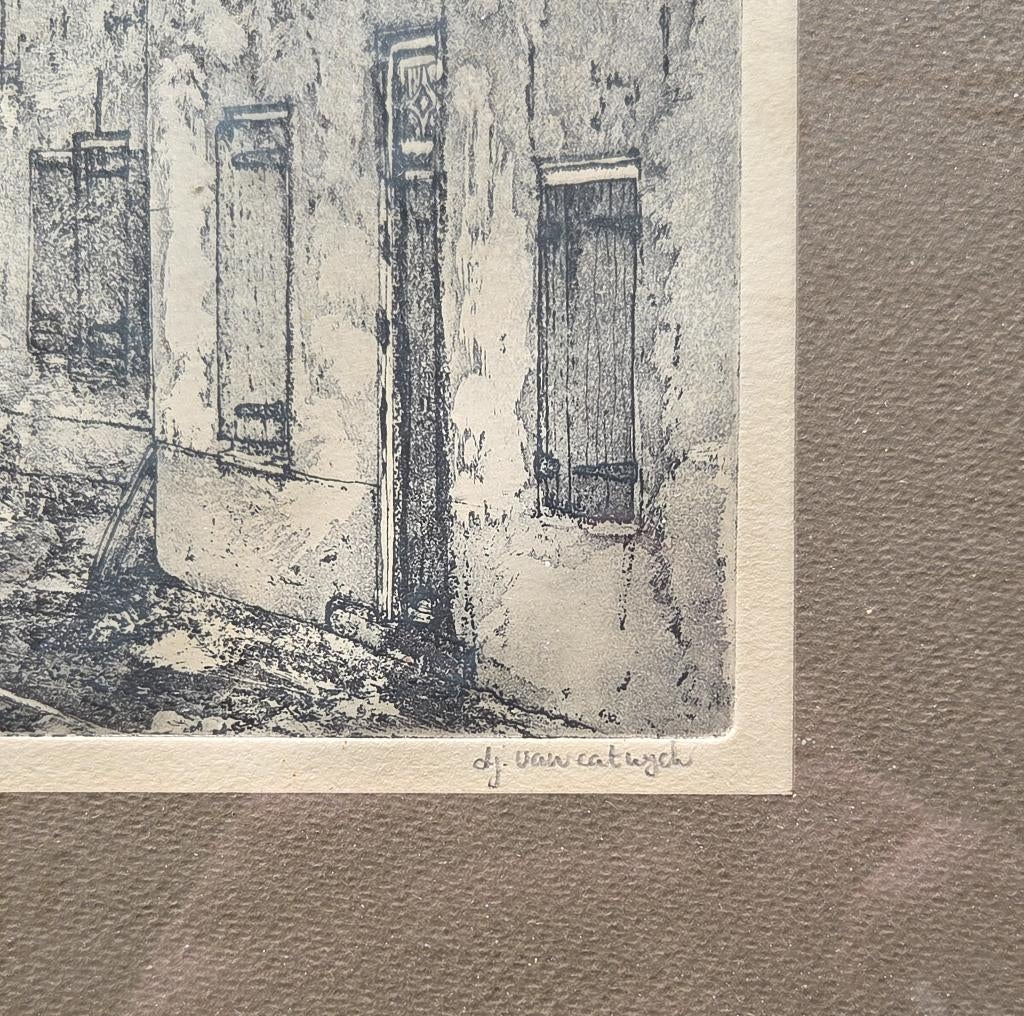 D.J. van Catwijck ets de oude kerk katwijk aan zee, Ophalen