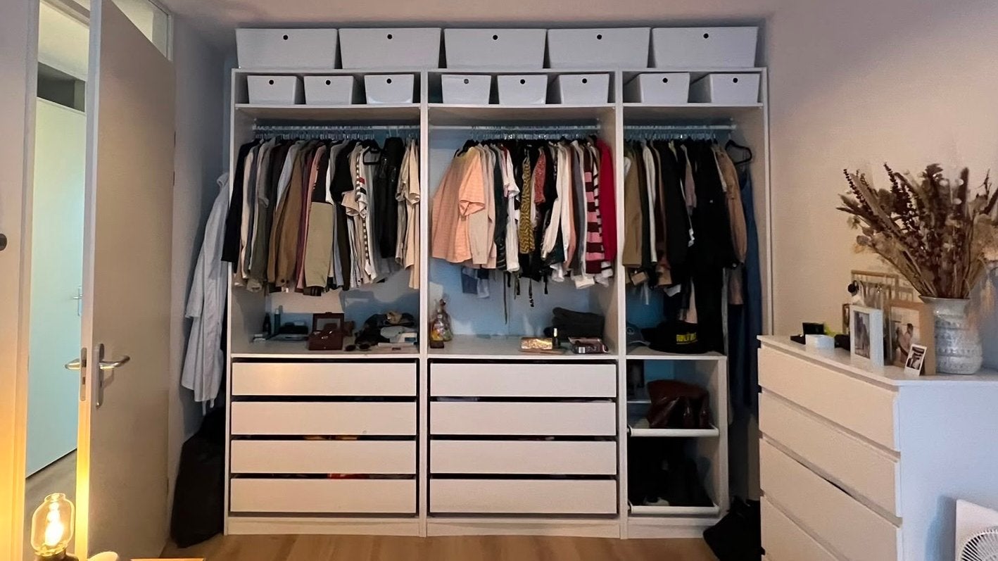 IKEA PAX kledingkast met lades en hangruimte, Huis en Inrichting, Ophalen, Overige materialen, 200 cm of meer, Zo goed als nieuw