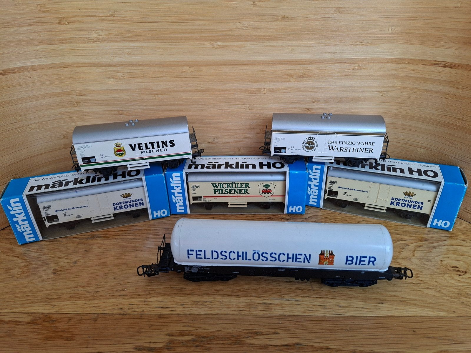 Märklin bier trein H0 4416 4417 4422 4632 wagon locomotief, Wisselstroom, Gebruikt, Wagon, Ophalen of Verzenden