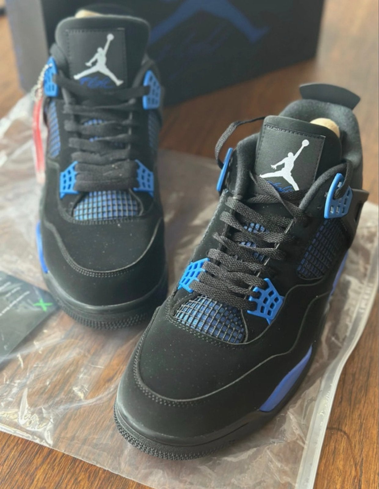 Jike Air Jordan 4 Retro - Maat 45 - Zwart/Blauw -Nieuw!!!!, Kleding | Heren, Schoenen, Nieuw, Sneakers of Gympen, Zwart, Ophalen of Verzenden