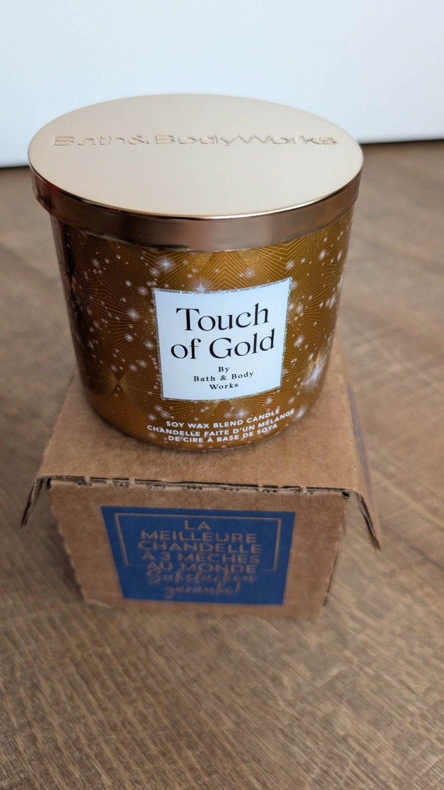 Bath & Body Works "Touch of Gold" Geurkaars, Huis en Inrichting, Woonaccessoires | Kandelaars en Kaarsen, Overige merken, Ophalen of Verzenden