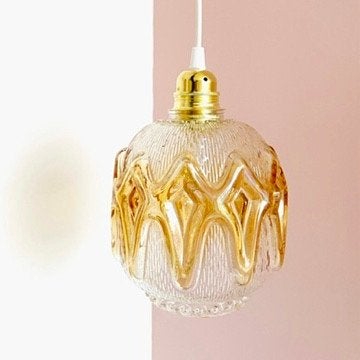 vintage LAMP glas messing MidCentury Murano retro Hotel Chic, Huis en Inrichting, Lampen | Hanglampen, Gebruikt, -, -, Glas