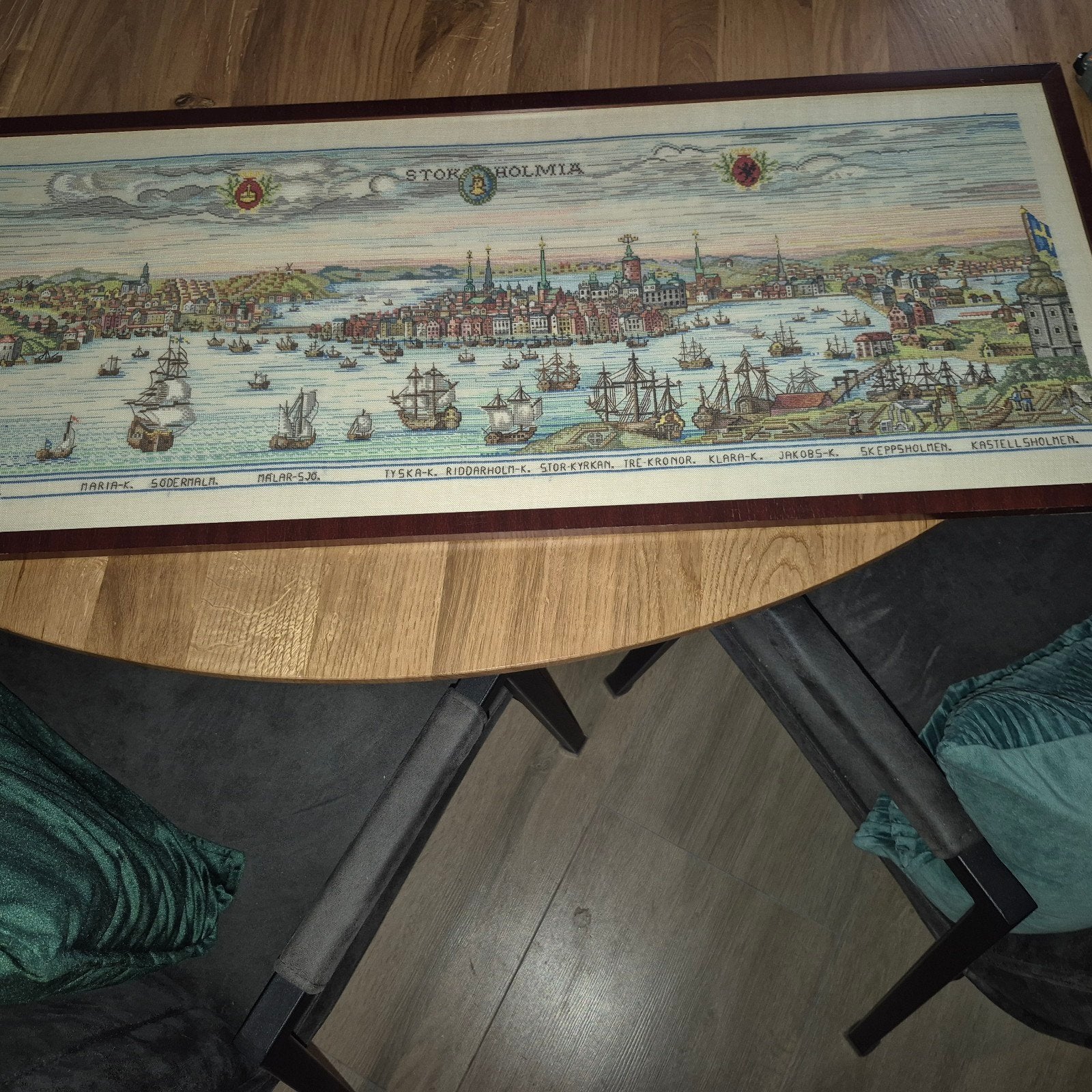 Geborduurd schilderij Historisch Stockholm Eva Rosenstand, Ophalen, 50 – 75, Gebruikt, Oorspronkelijke maker