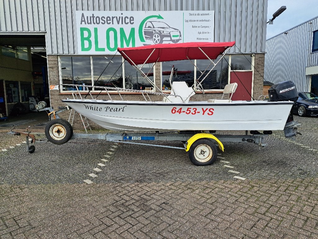Lodgic boot met Mercury 60pk buitenboordmotor, Watersport en Boten, Gebruikt, Buitenboordmotor, Polyester, Consoleboot