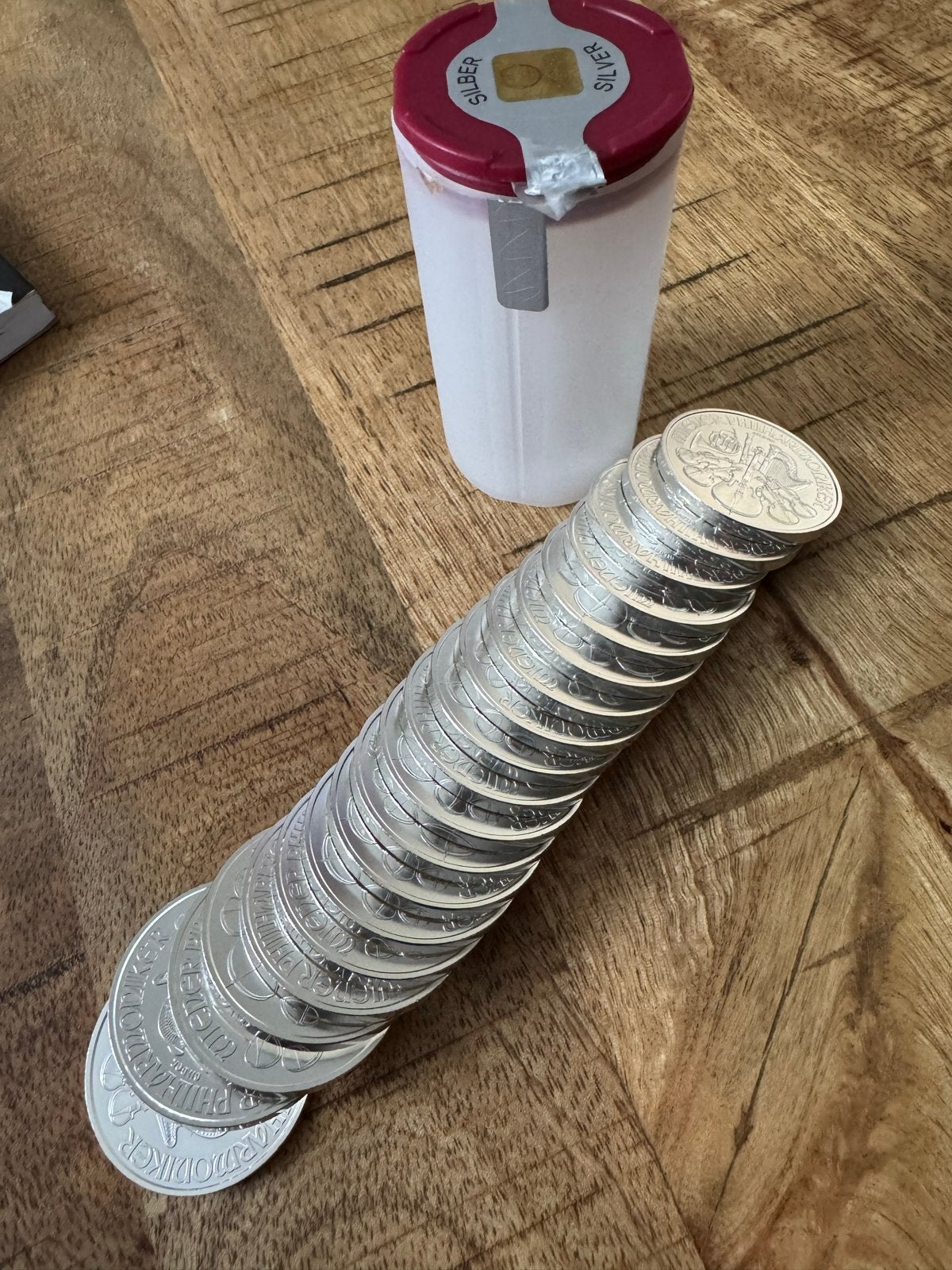 1oz tube Zilveren Philharmoniker Munten .999, Postzegels en Munten, Edelmetalen en Baren, Ophalen, Zilver