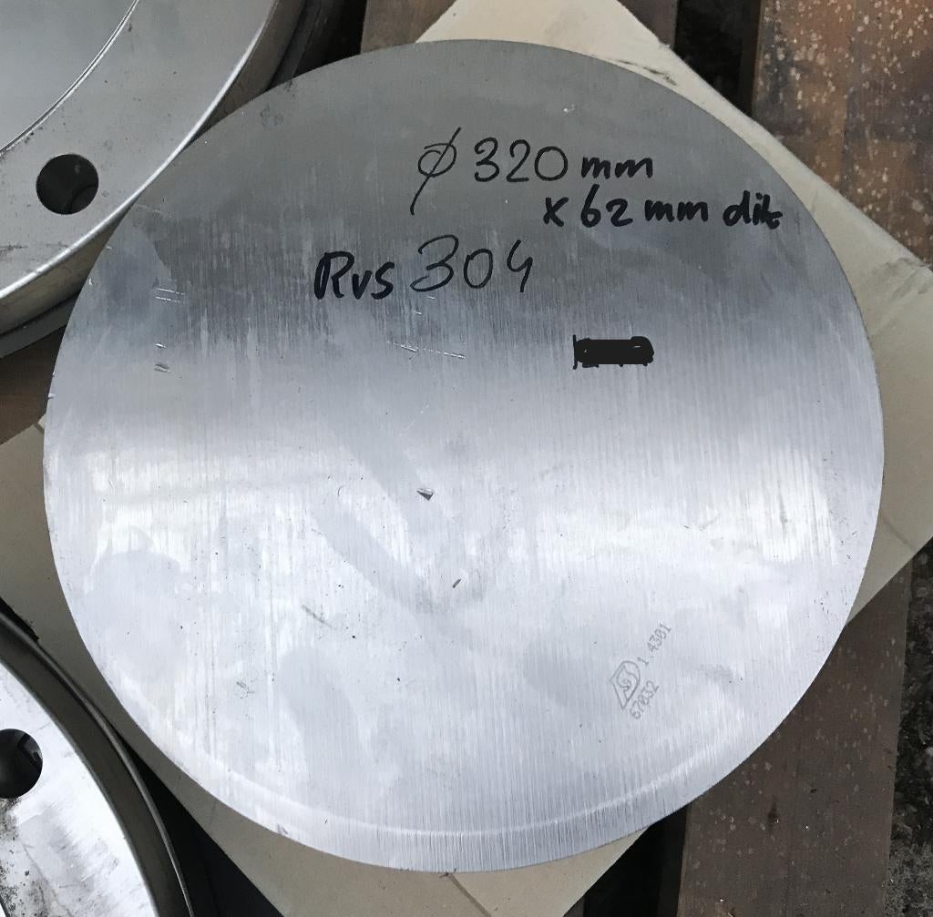 RVS 304 schijf, Ø320x62 mm, Ophalen, Nieuw, Overige metalen